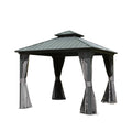 8' X 8' Hardtop Gazebo with Canopy and Netting