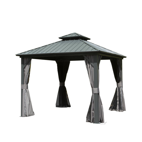 8' X 8' Hardtop Gazebo with Canopy and Netting