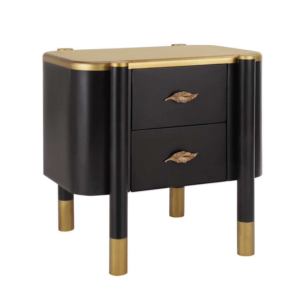 Contemporary 2 Drawers Nightstand