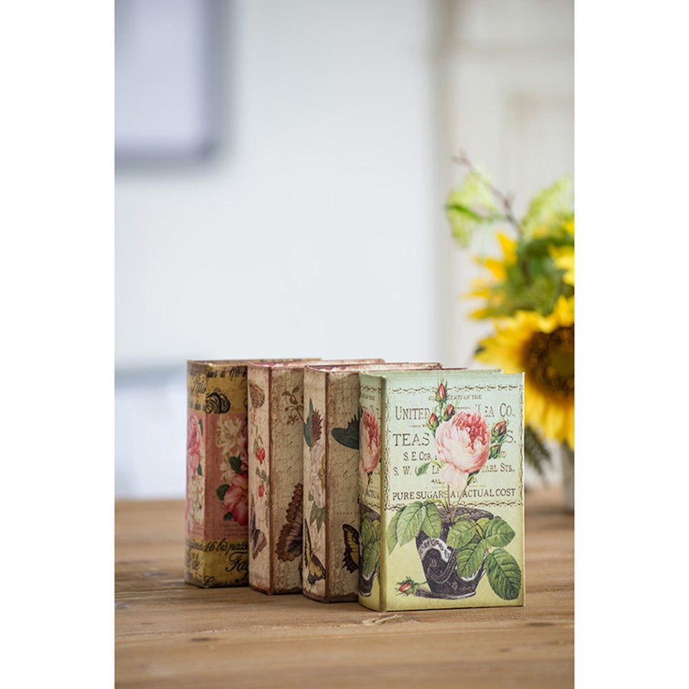 Set of 4 Nature Lover's Book Boxes with Floral Designs