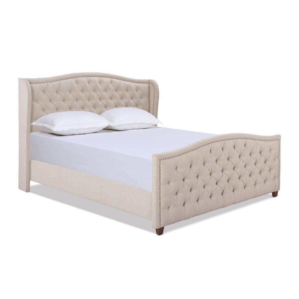Marcella Upholstered Shelter Headboard Bed Set