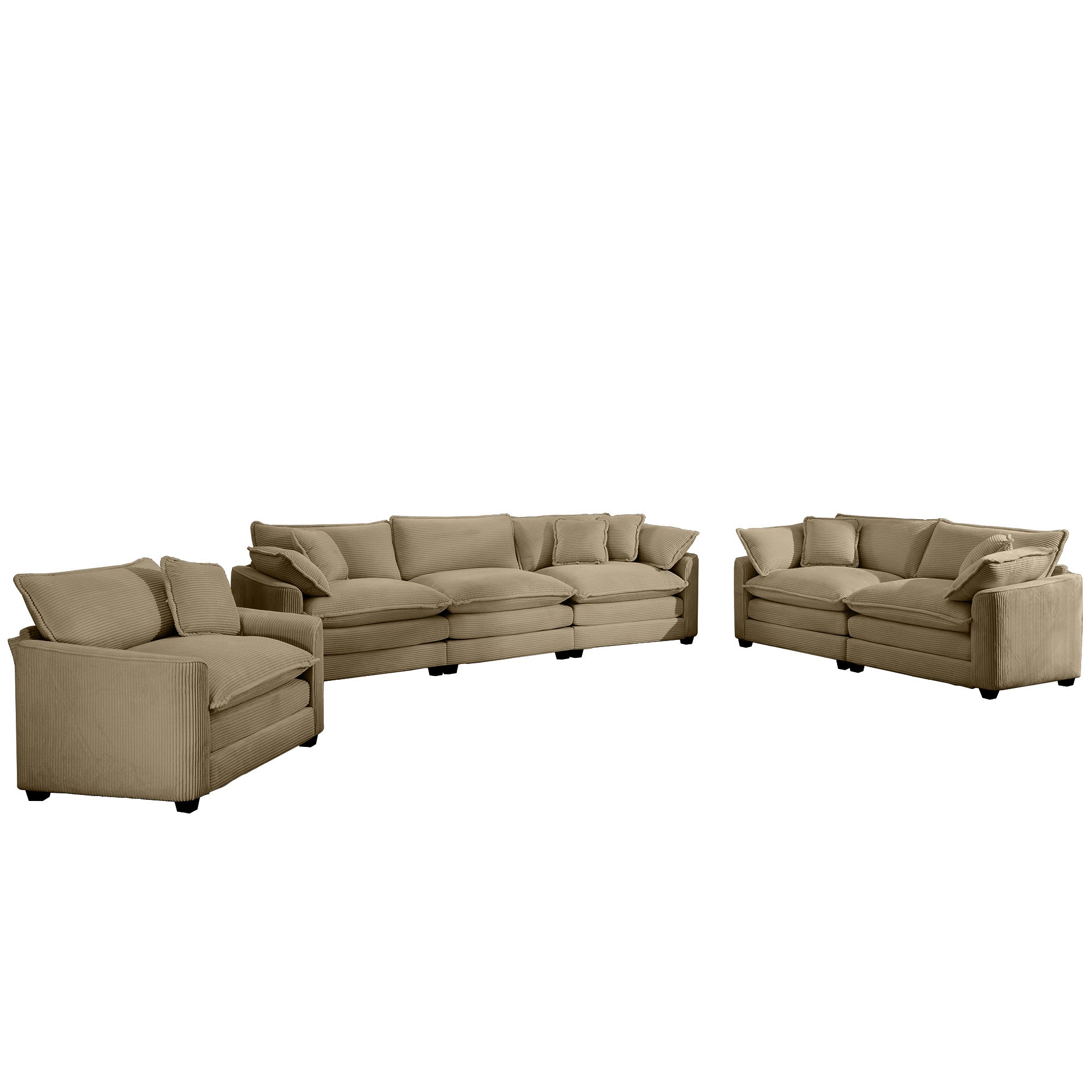 3 Piece Oversized Sectional Sofa
