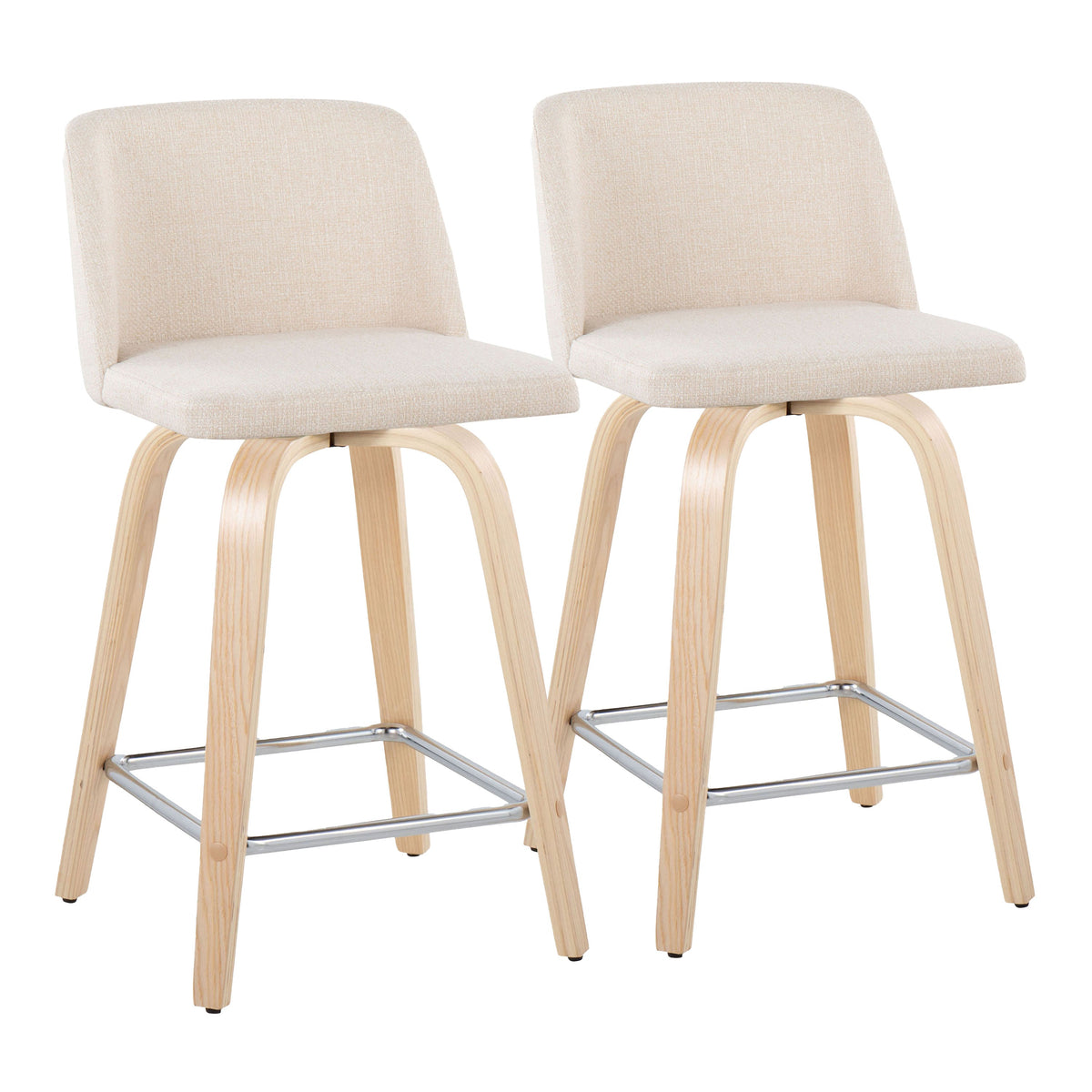 24" Contemporary Fixed Height Counter Stool with Swivel