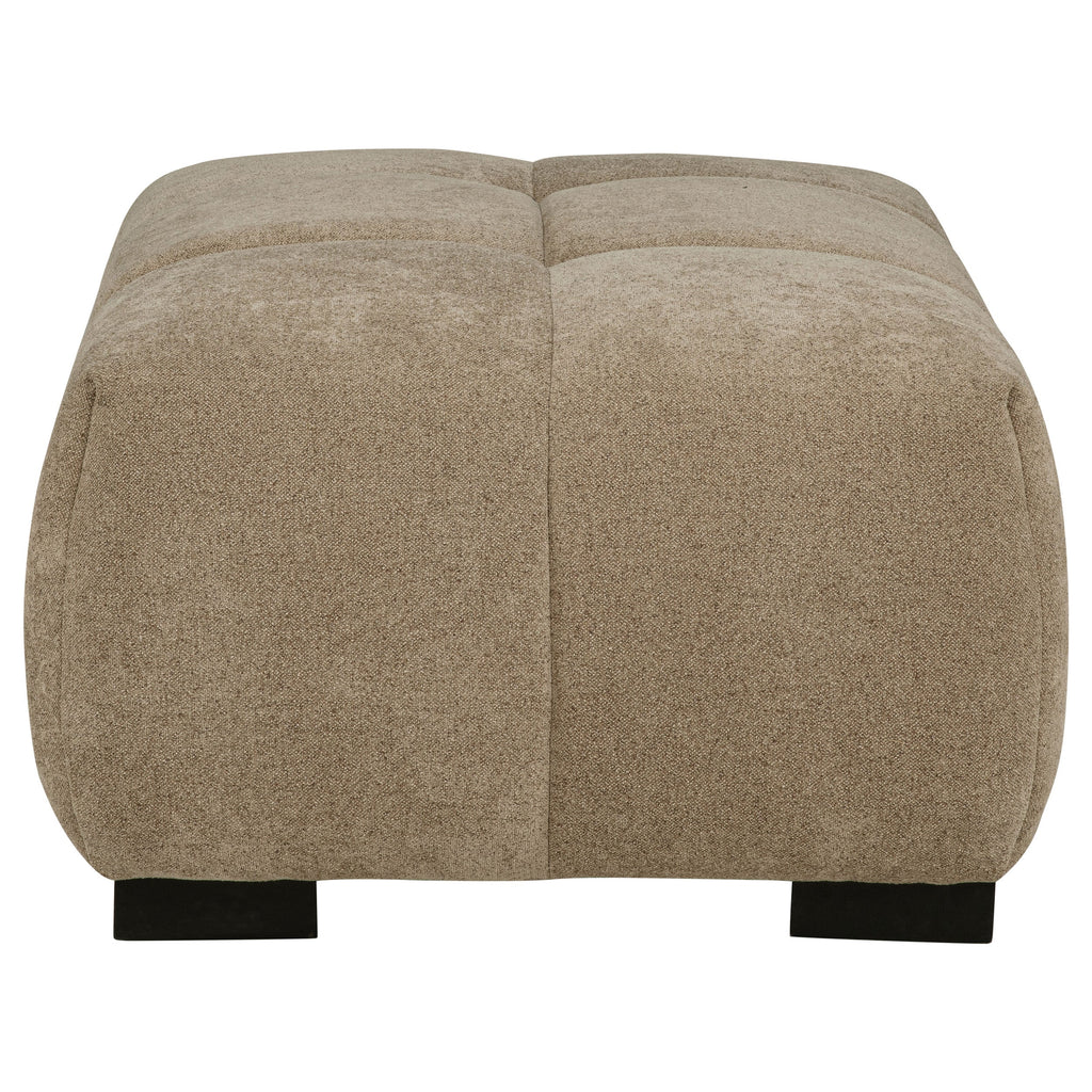 Plather Camel Upholstered Rectangular Ottoman