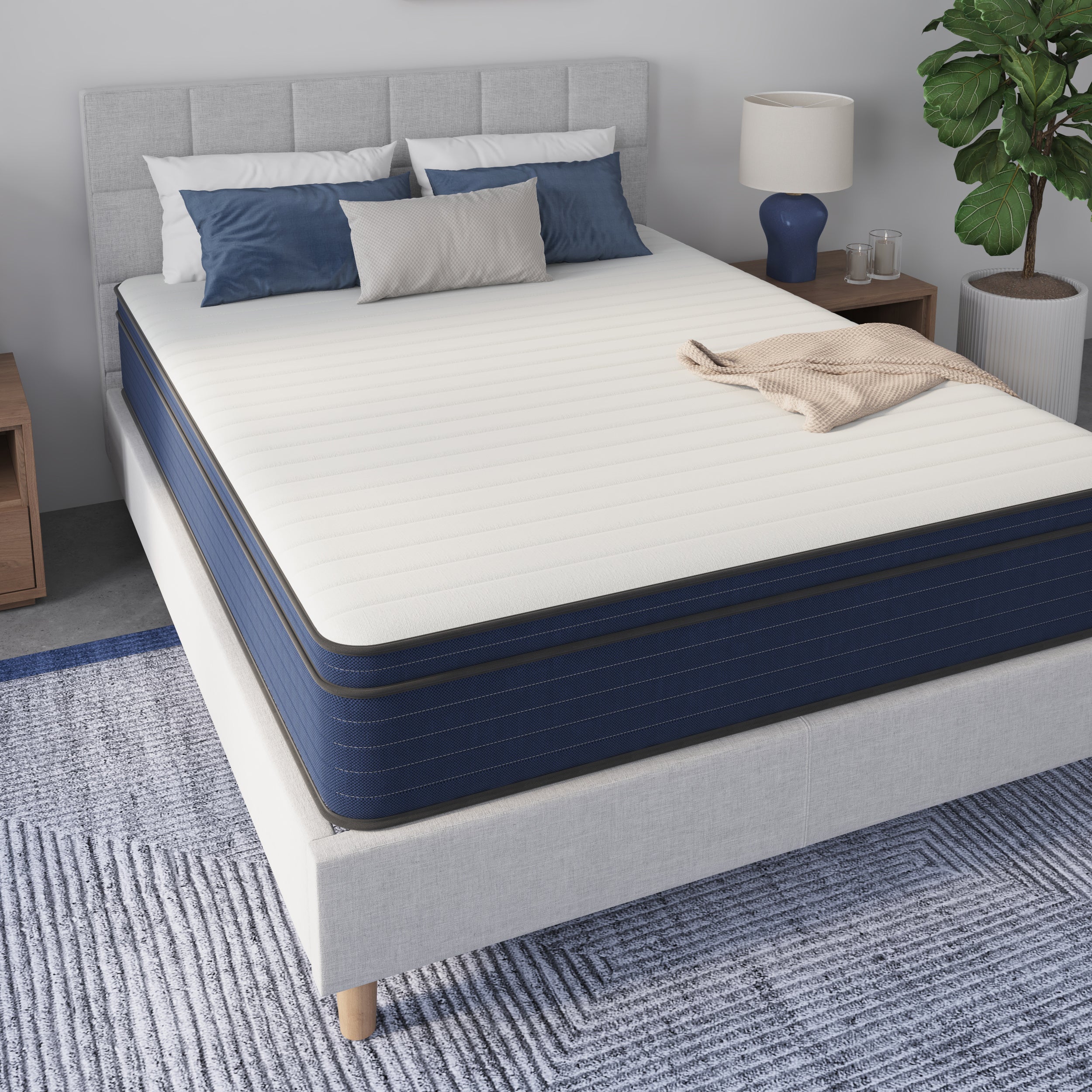 12 Inch King Size Medium Firm Euro Top Hybrid Mattress