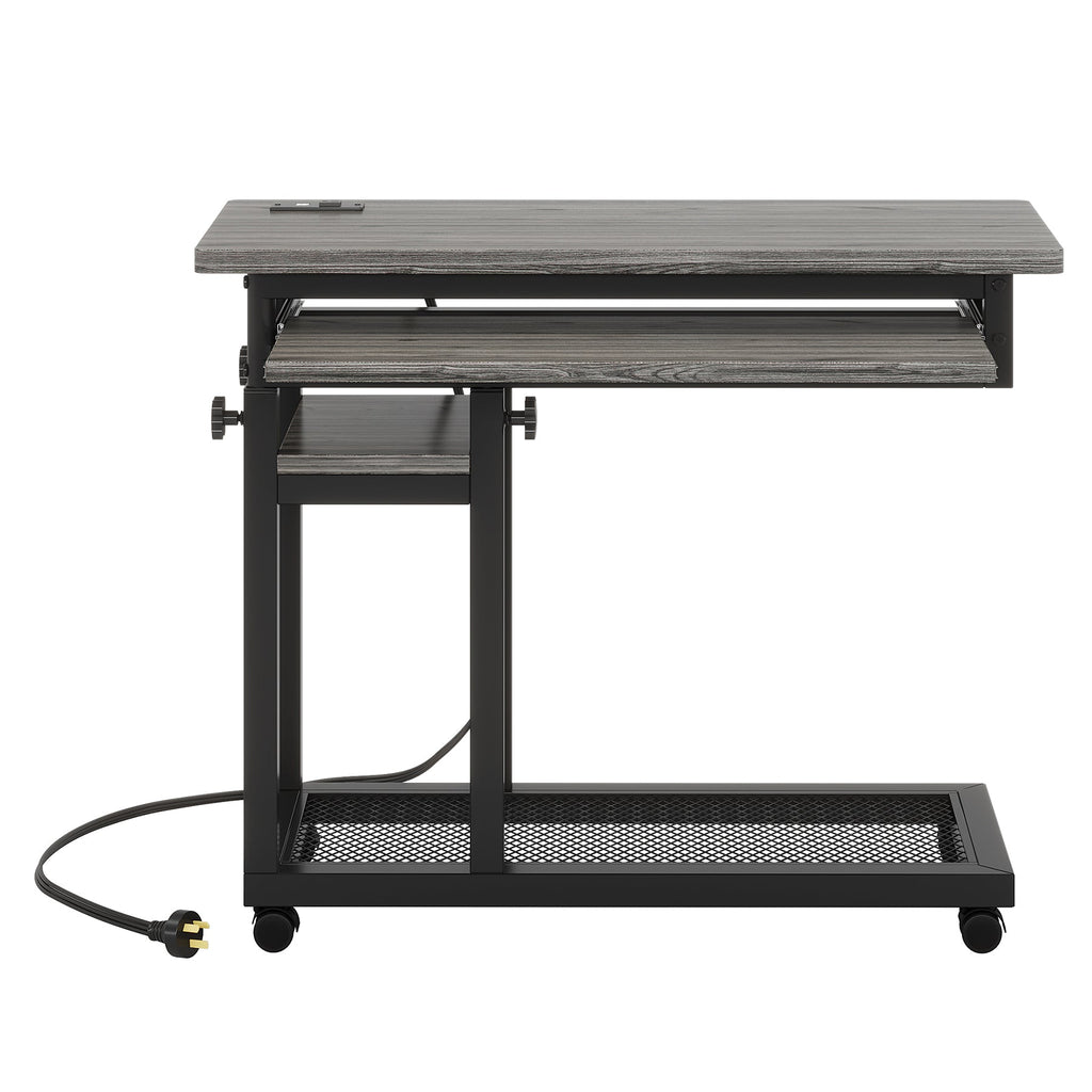 28"-39.3" Height Adjustable Portable Desk with USB Ports