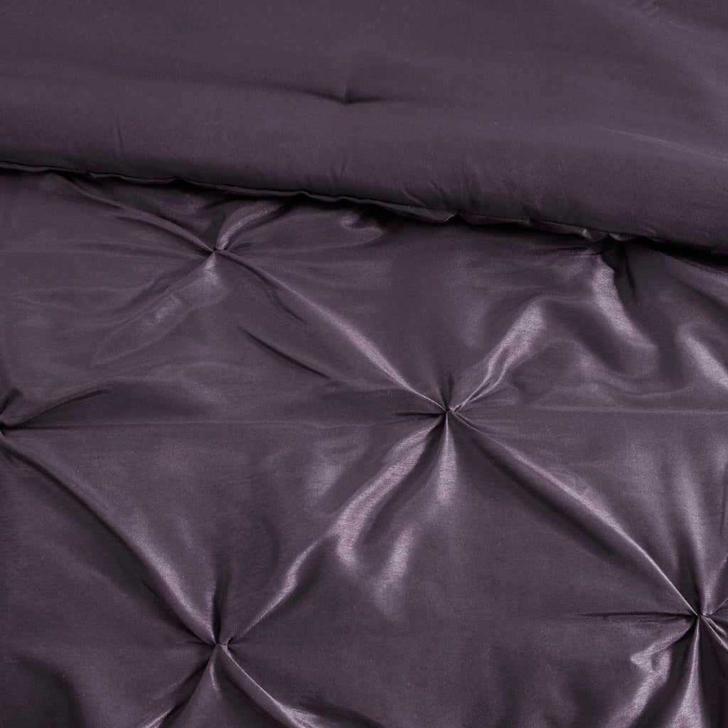 7 Piece Tufted Comforter Set - Plum - King