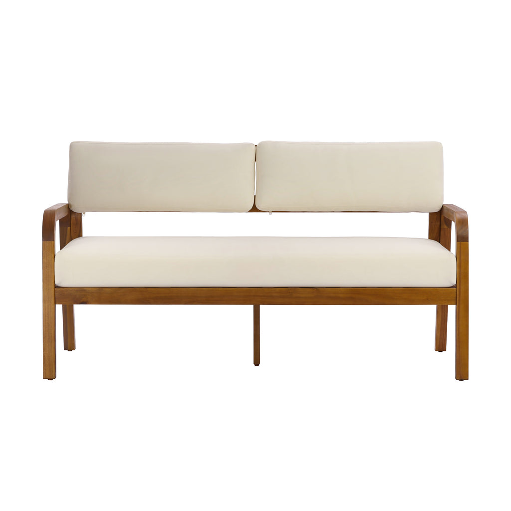 2-Piece Outdoor Sofa Set with Cushions in Teak