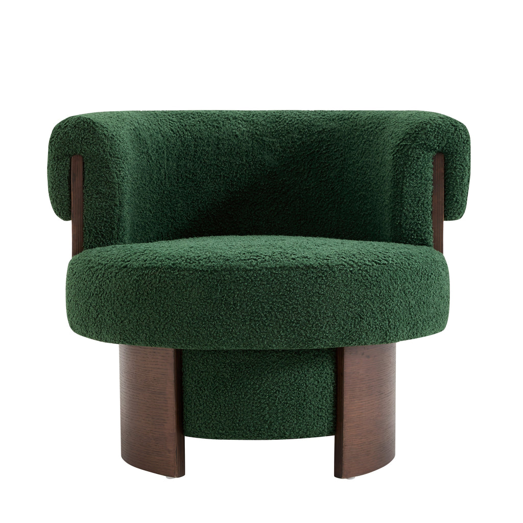 Modern 32'' Wide Curved Sculptural Swivel Barrel Chair, Set of 2
