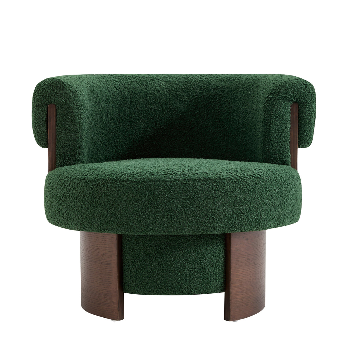 Modern 32'' Wide Curved Sculptural Swivel Barrel Chair, Set of 2