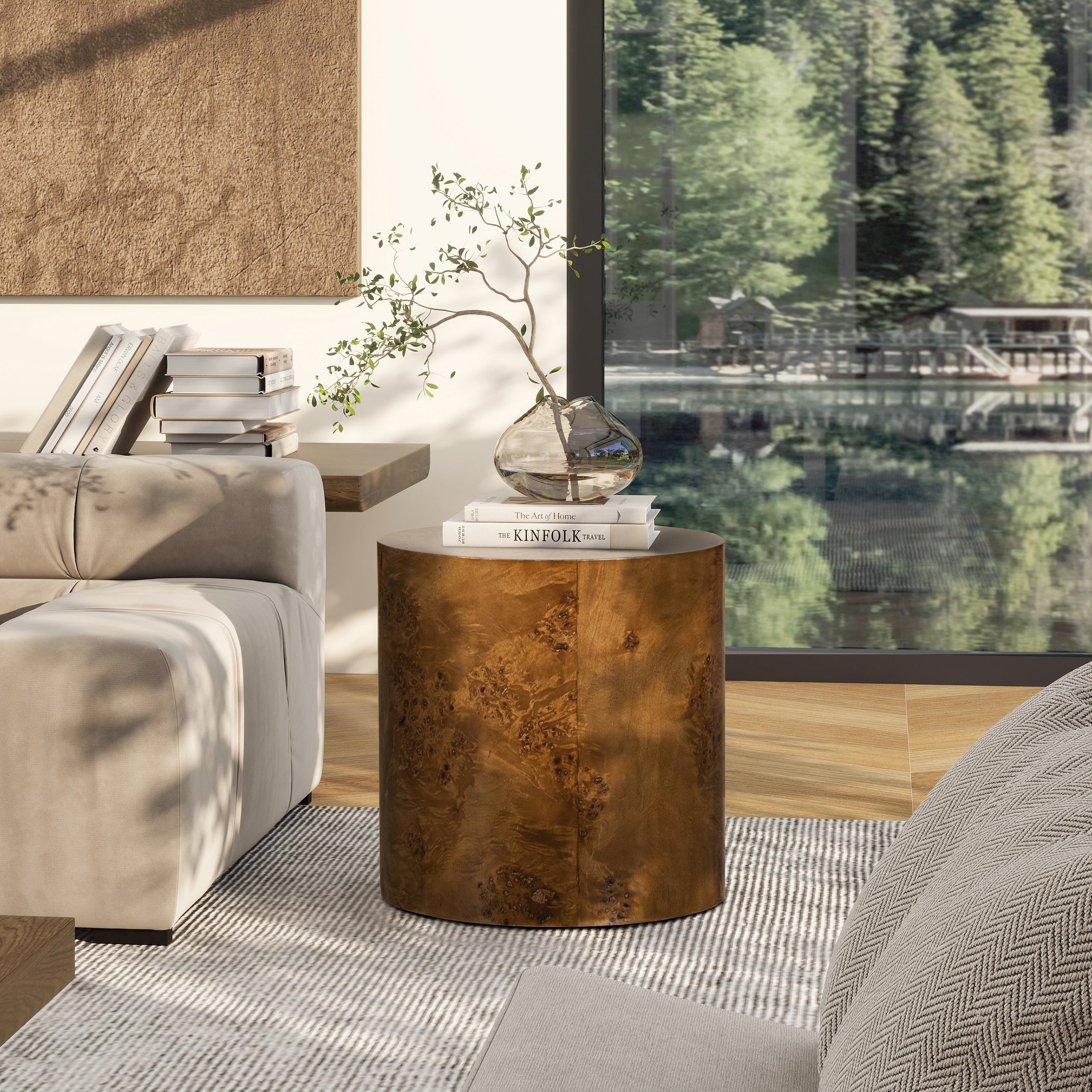 Nebula 20" Accent Oval Pillar Side Table