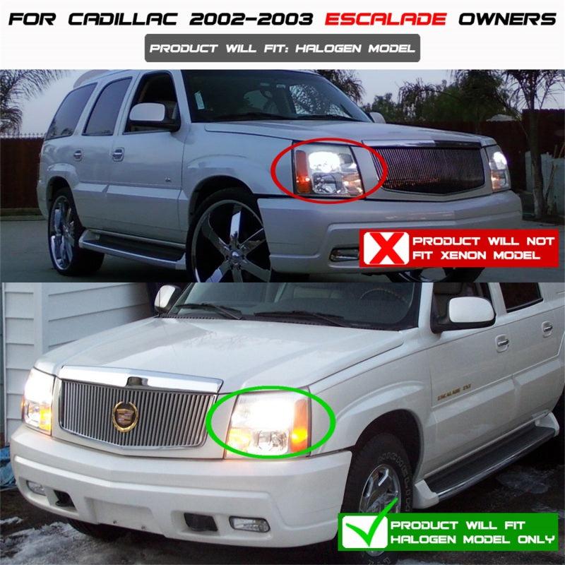 Spyder Cadillac Escalade 02-06 Projector Halogen Model- LED Halo DRL Smke PRO-YD-CE02-DRL-SM 5038067