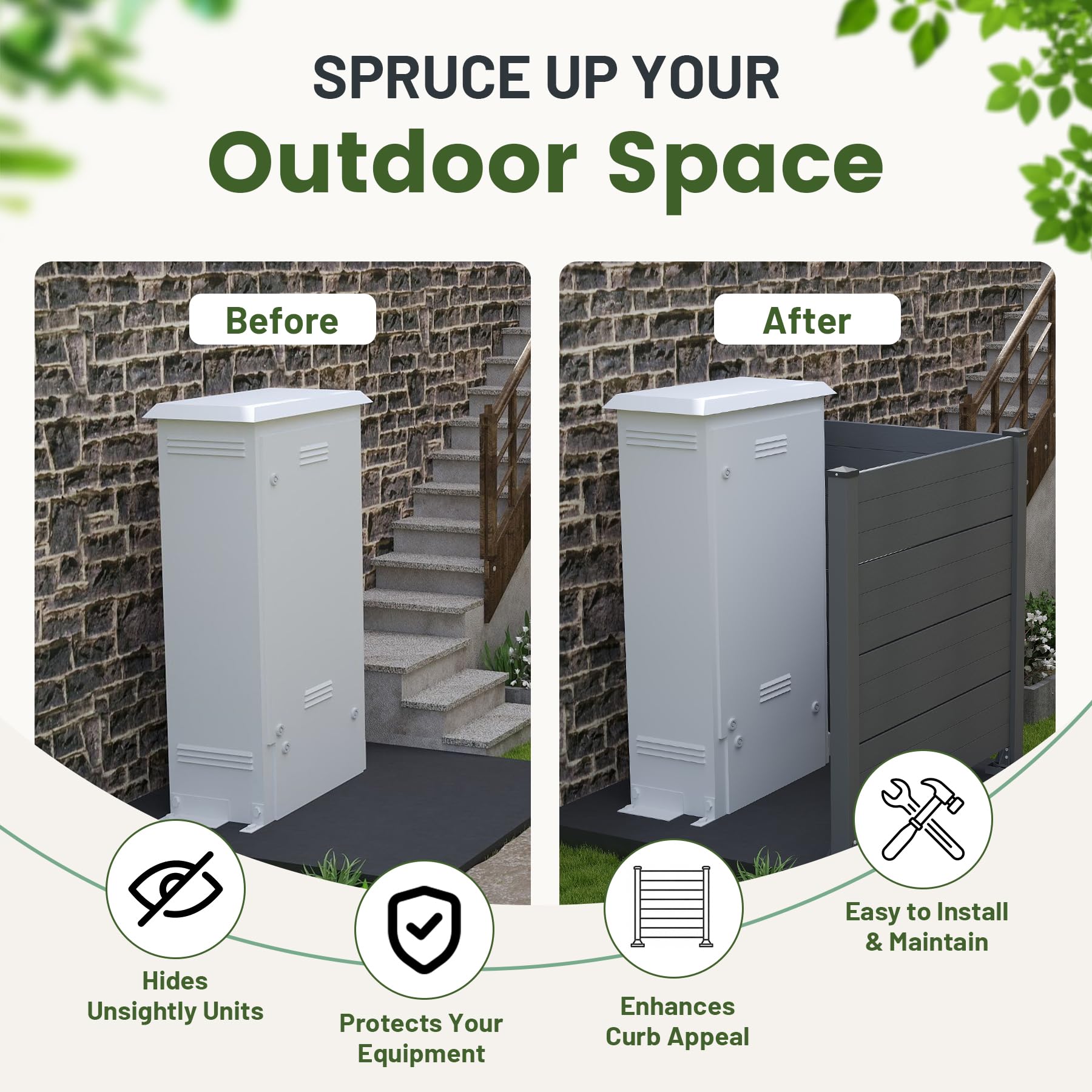 50" W x 49" H Outdoor Privacy Screen