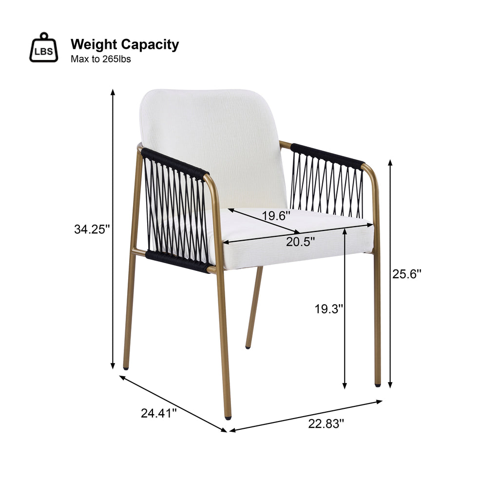 Modern Glam Upholstered Dining Chairs (Set of 2)
