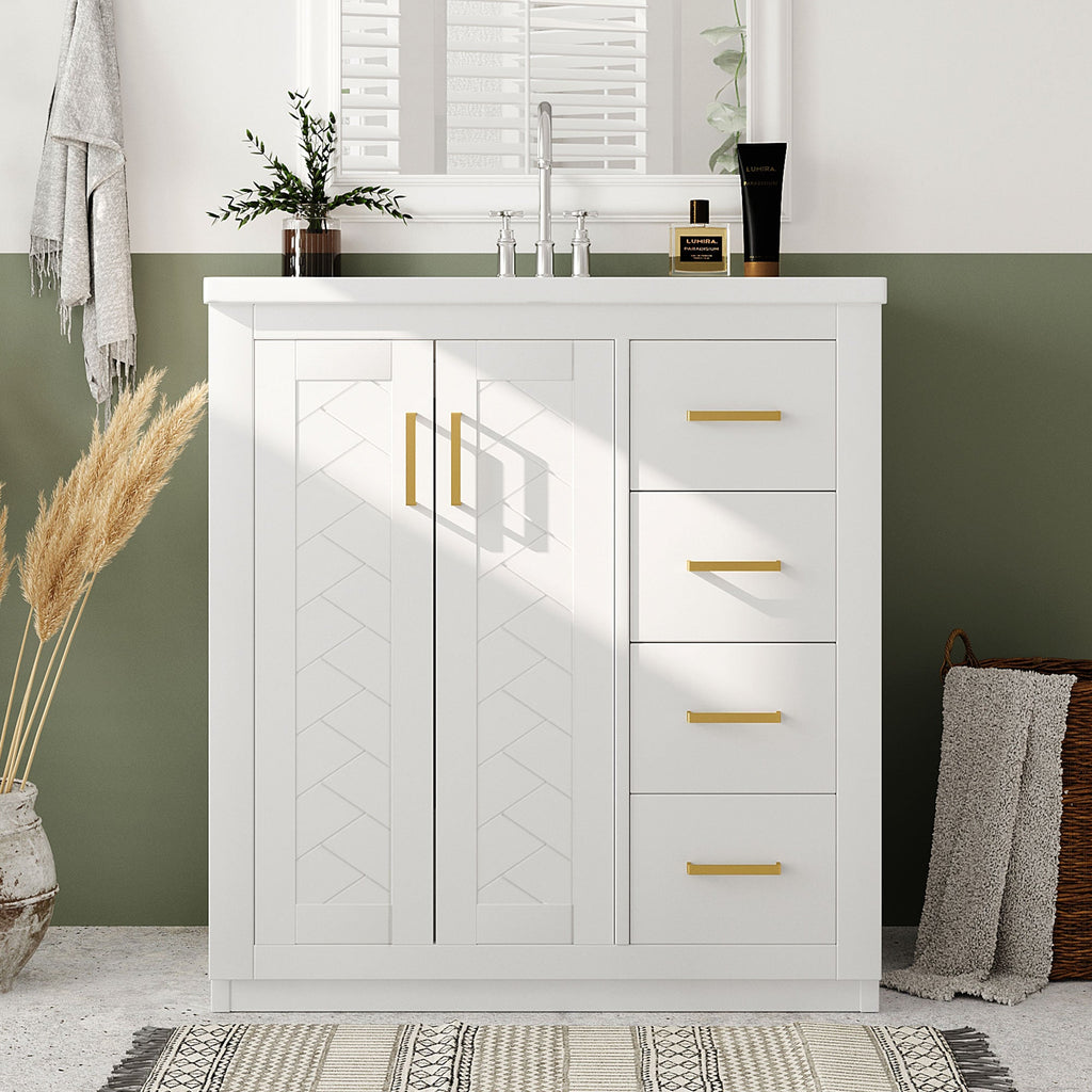 30'' Bathroom Vanity with Ceramic Sink Combo
