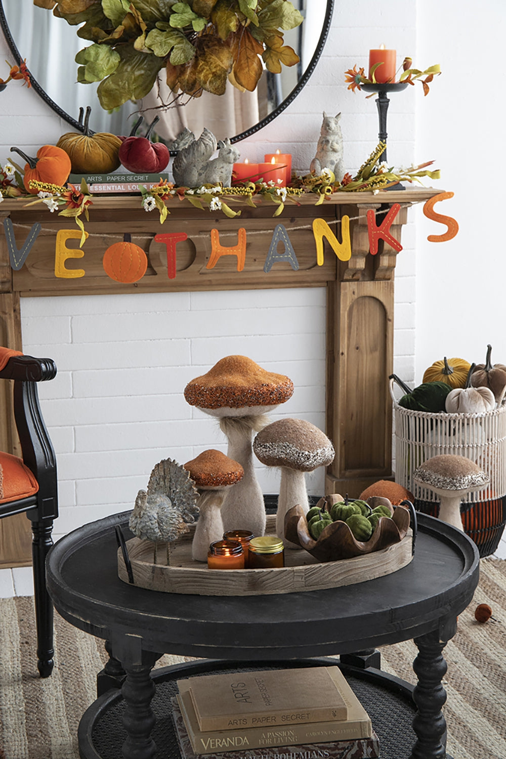 Farmhouse Mushroom Figurines - Set of 2