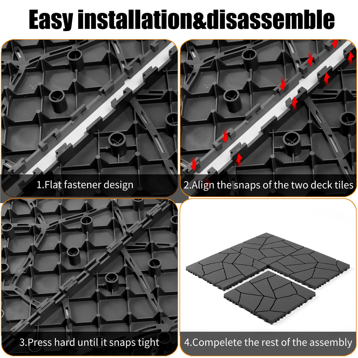 Stone Style 12" Patio Deck Tiles