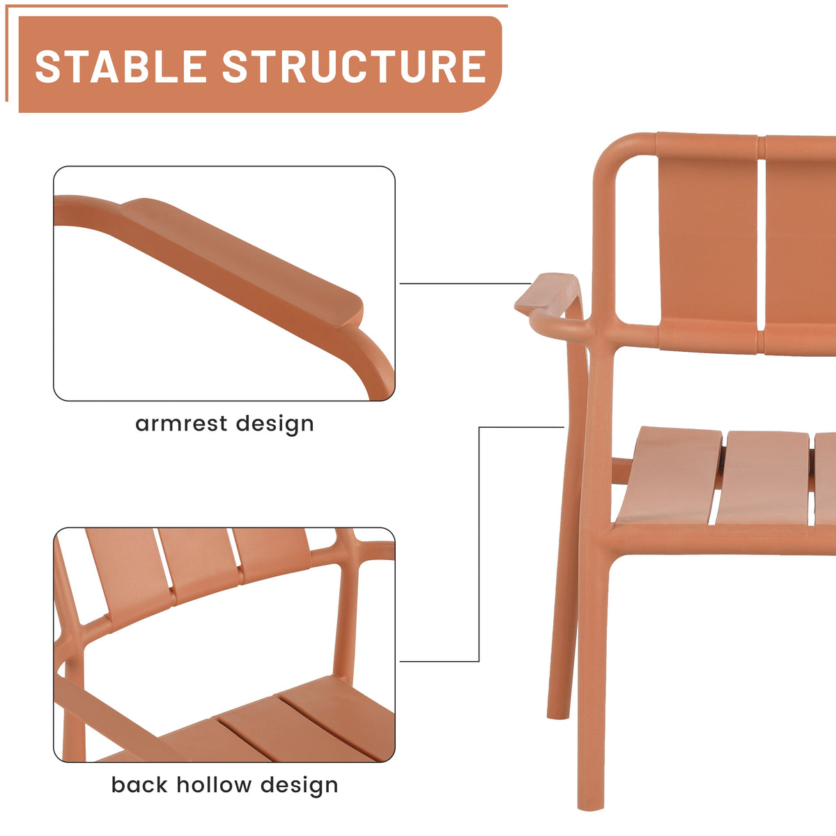 Summer 2-Piece PP Single-Seater Chairs + Coffee Table Set