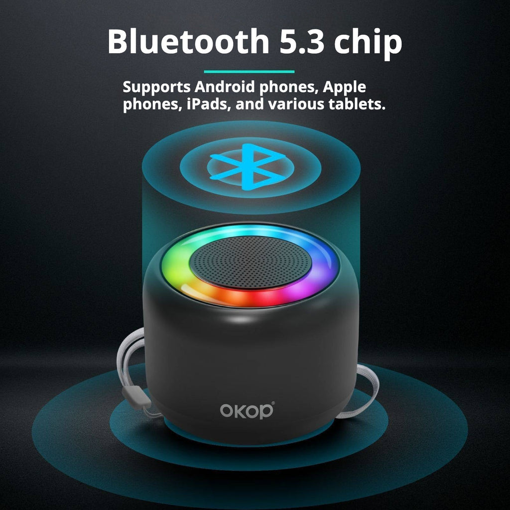 KP-826 Portable Mini Bluetooth Speaker Compact Outdoor Ready With Lanyard Ambient Light And Card Slot Factory Direct