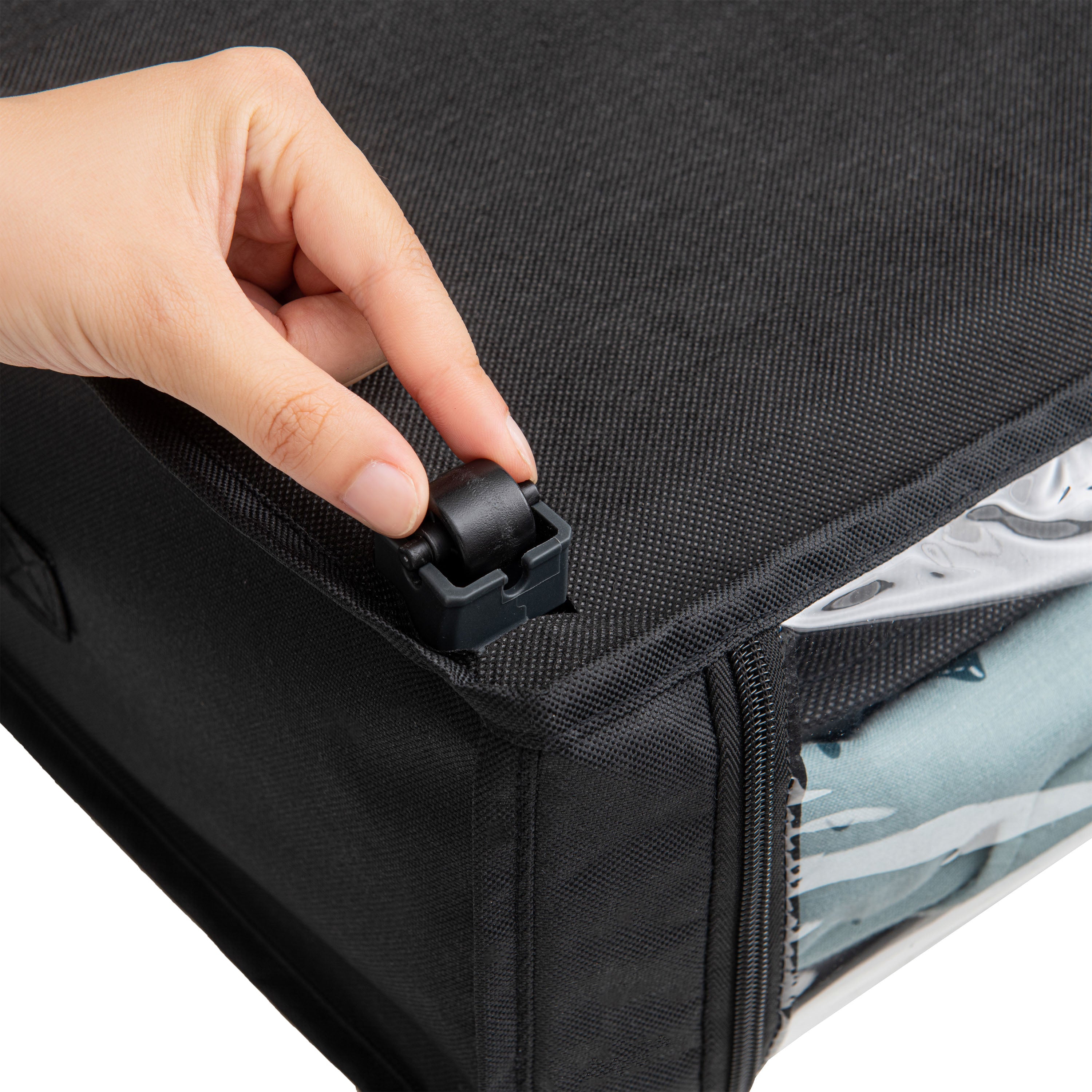 Set of 2 Under-Bed Rolling Storage Containers with Transparent Cover