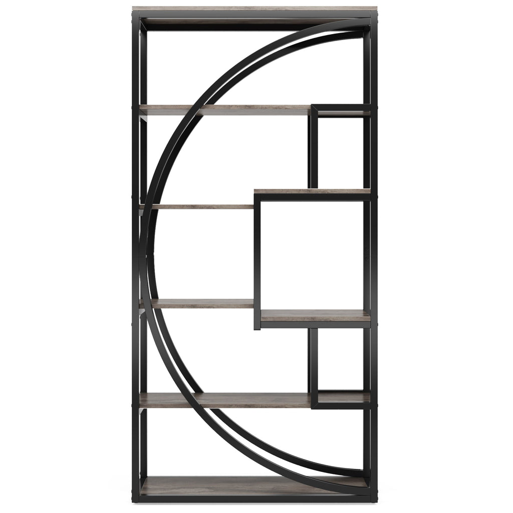 70.47" Height Industrial 5-Tier Vintage Etagere Bookcase