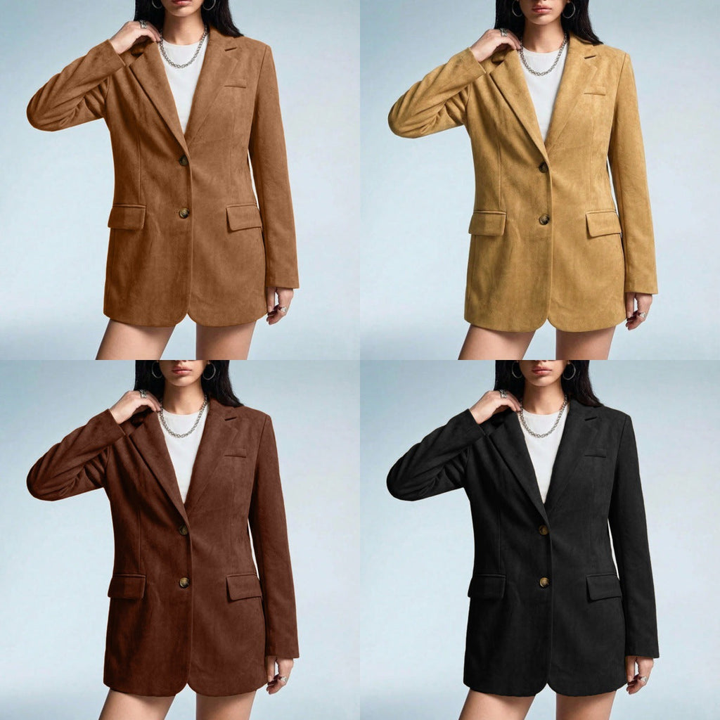 A Stylish Versatile Suede-blend Blazer