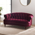La Rosa Victorian Chesterfield Loveseat, Burgundy Velvet