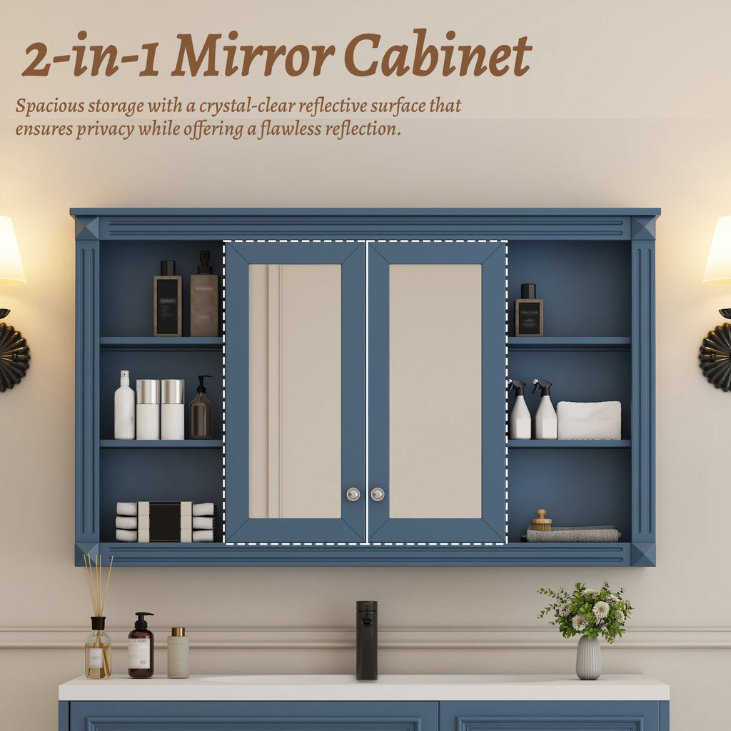 47 Inch Bathroom Mirror Cabinet with Storage