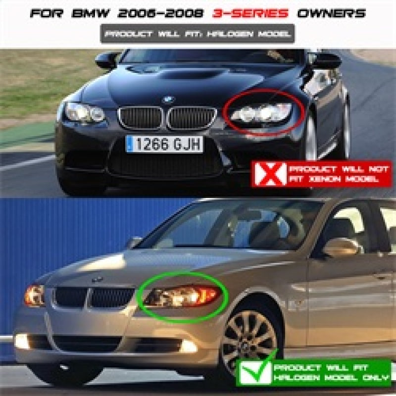 Spyder BMW E90 3-Series 06-08 Projector LED Halo Amber Reflctr Rplc Bulb Smke PRO-YD-BMWE9005-AM-SM 5009029