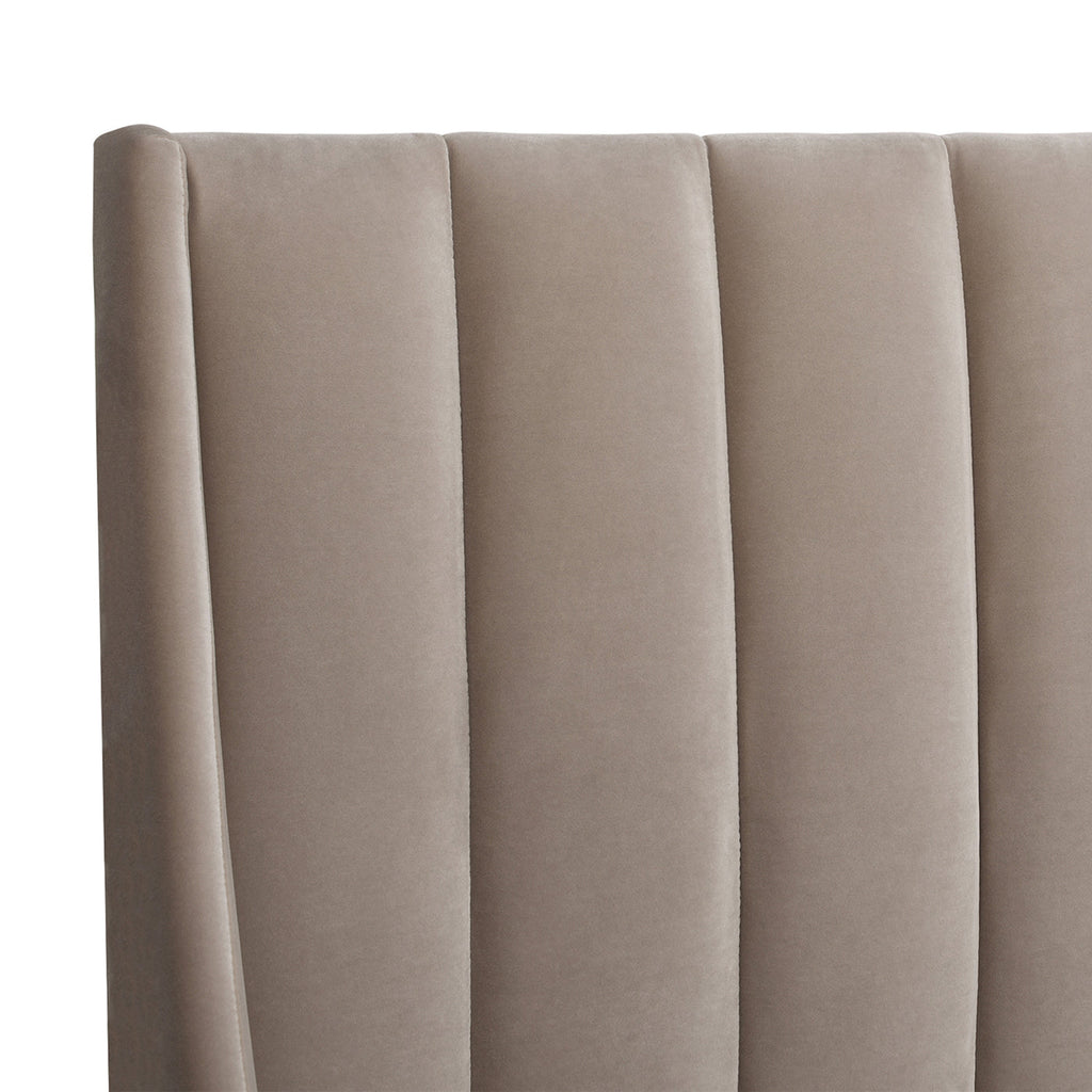 Aspen Vertical Tufted Headboard Platform Bed Set, King, Mink