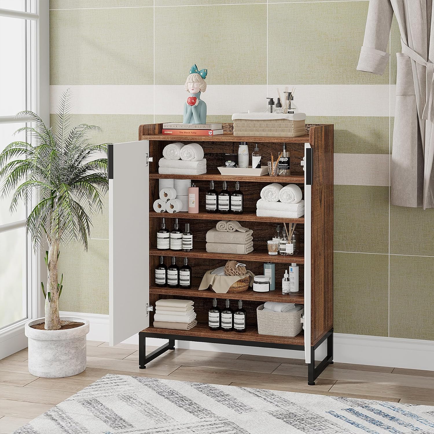 29.52" Brown Shoe Cabinet