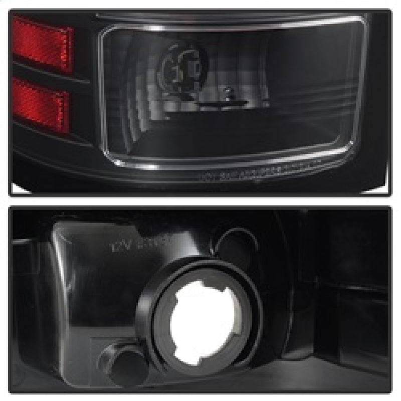 Spyder 07-13 GMC Sierra 1500 V2 Light Bar LED Tail Lights - Black (ALT-YD-GS07V2-LBLED-BK) 5084743