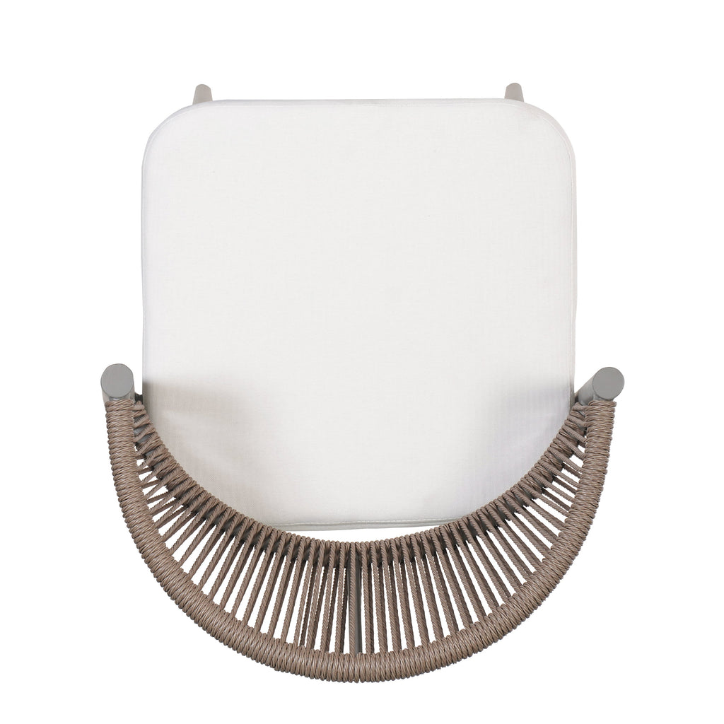 Outdoor 26" Seat Height Metal Frame Counter Stools with PE Rattan Scallop-shaped Backrest