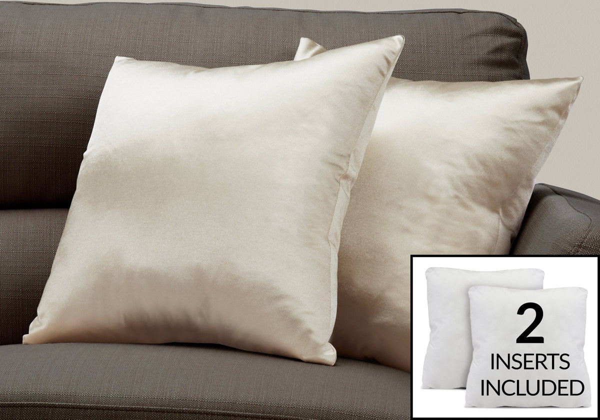 Pillows, Set Of 2, 18 X 18 Square, Insert Included, Decorative Throw