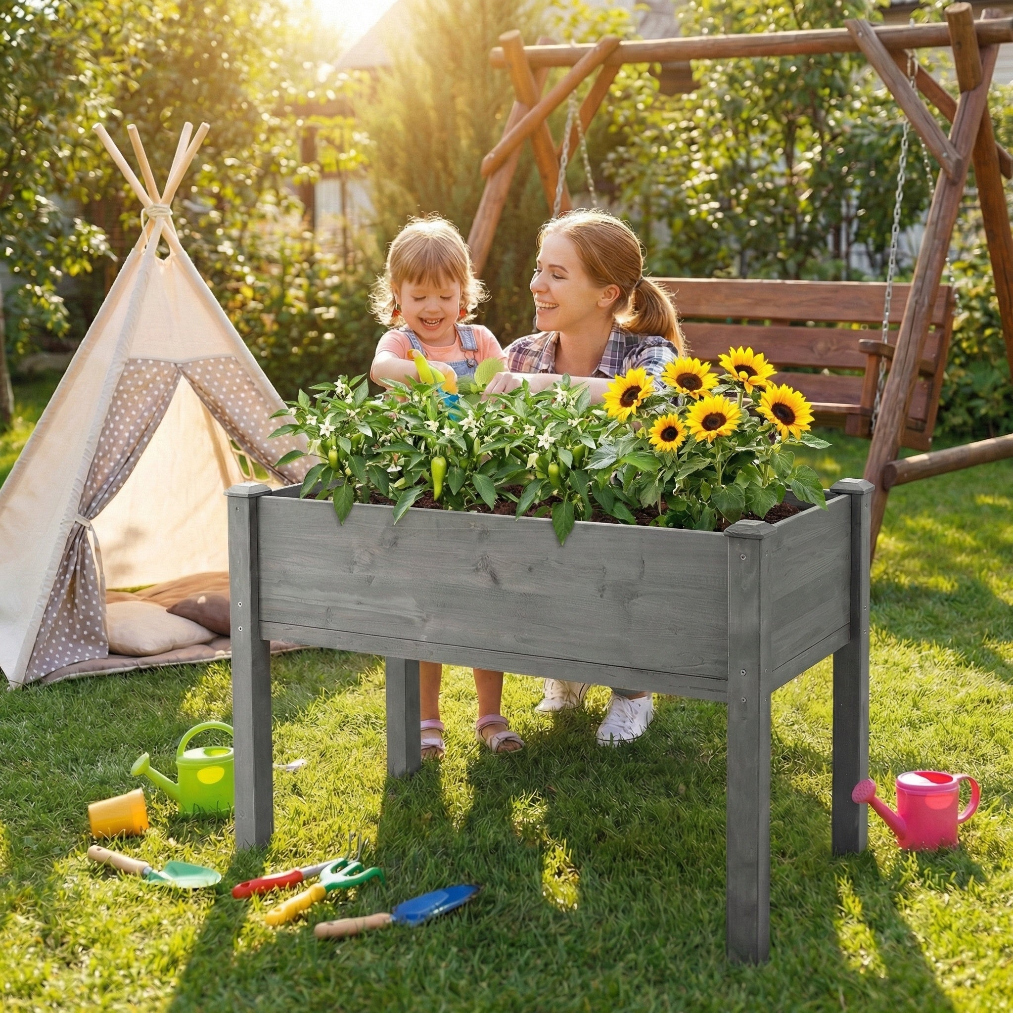 48x24x30 Inch Raised Garden Bed with Legs