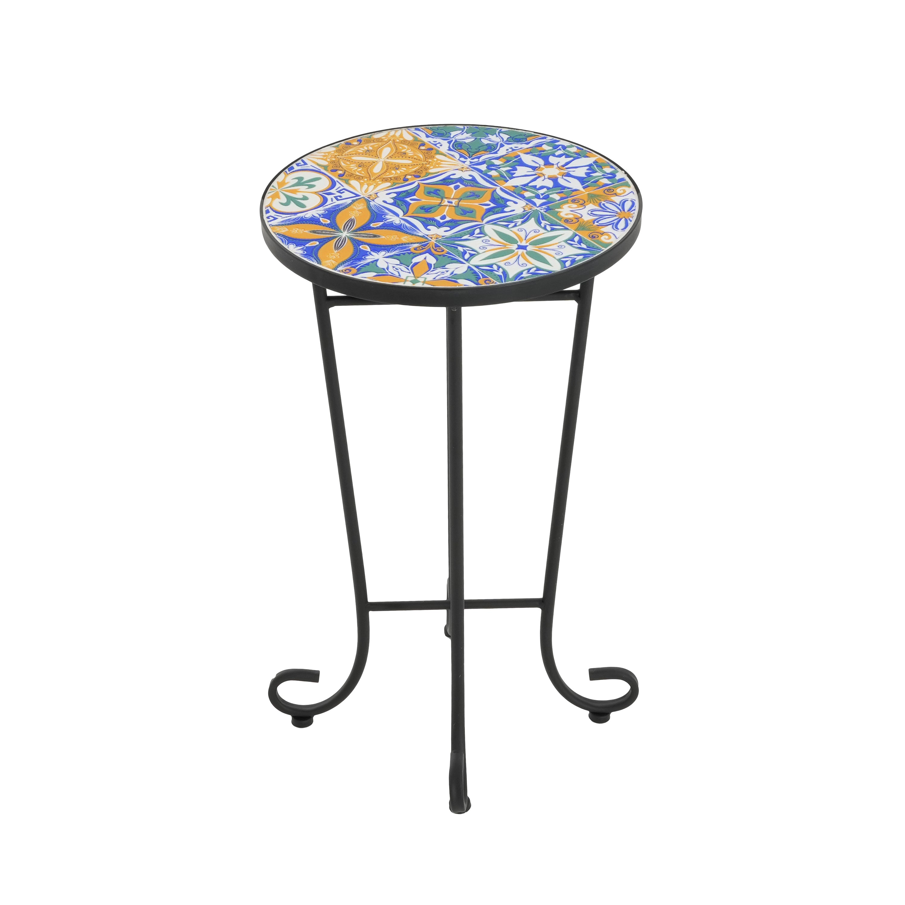 Colorful Black Patio Side Table
