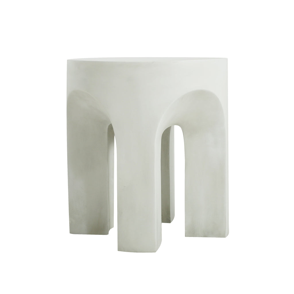 Outdoor MGO Round Top Side Table/End Table in Antique White