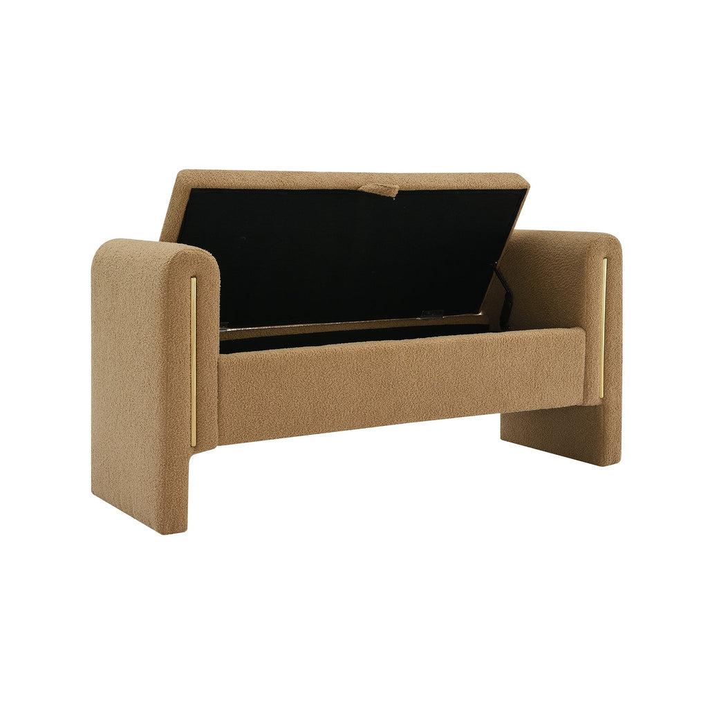 Modern Teddy Bed End Bench with Arms and Storage
