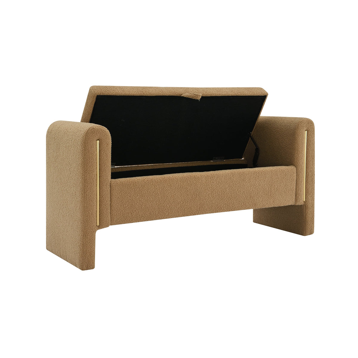 Modern Teddy Bed End Bench with Arms and Storage