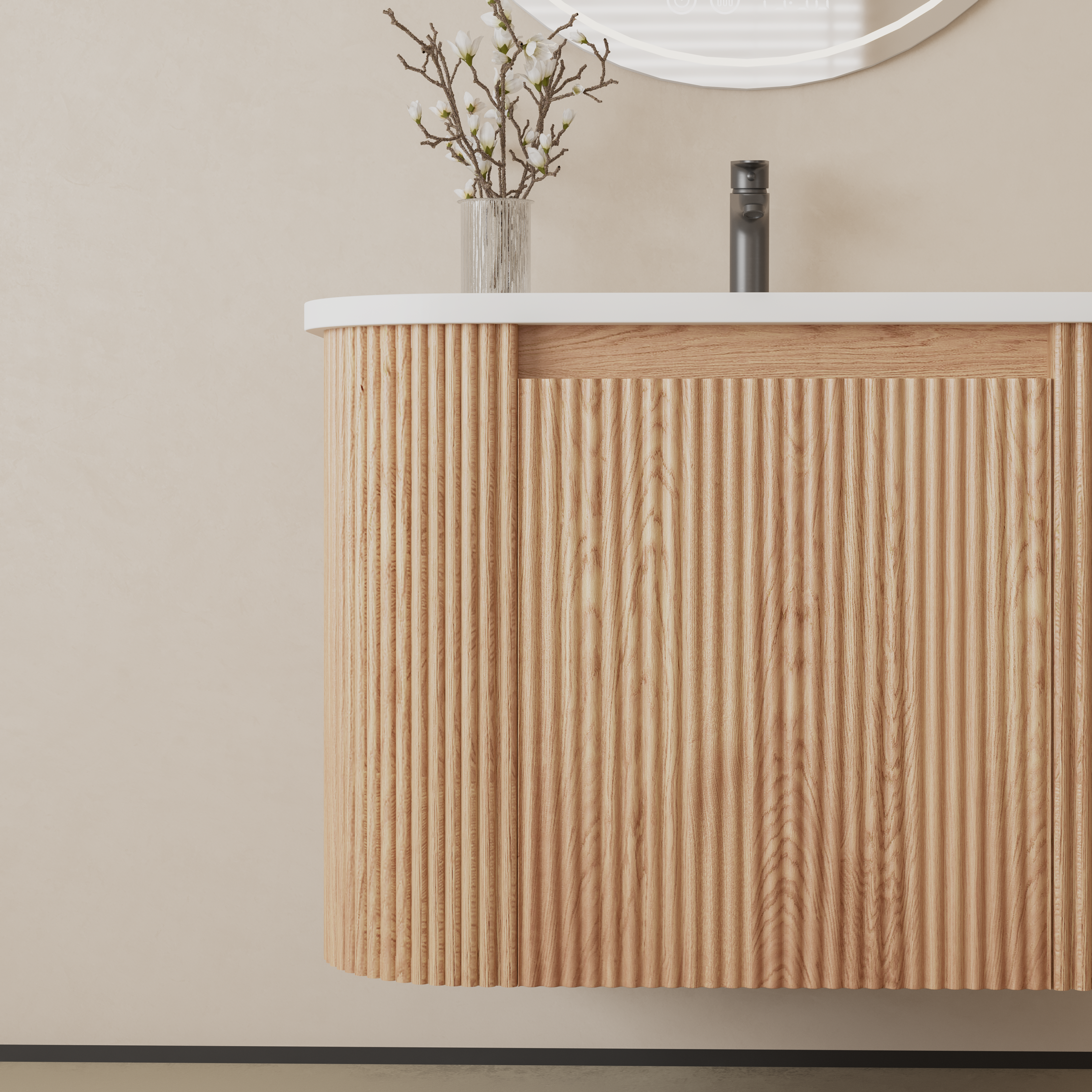 Arcora 24 Inch Wall Mounted Bathroom Vanity with Sink