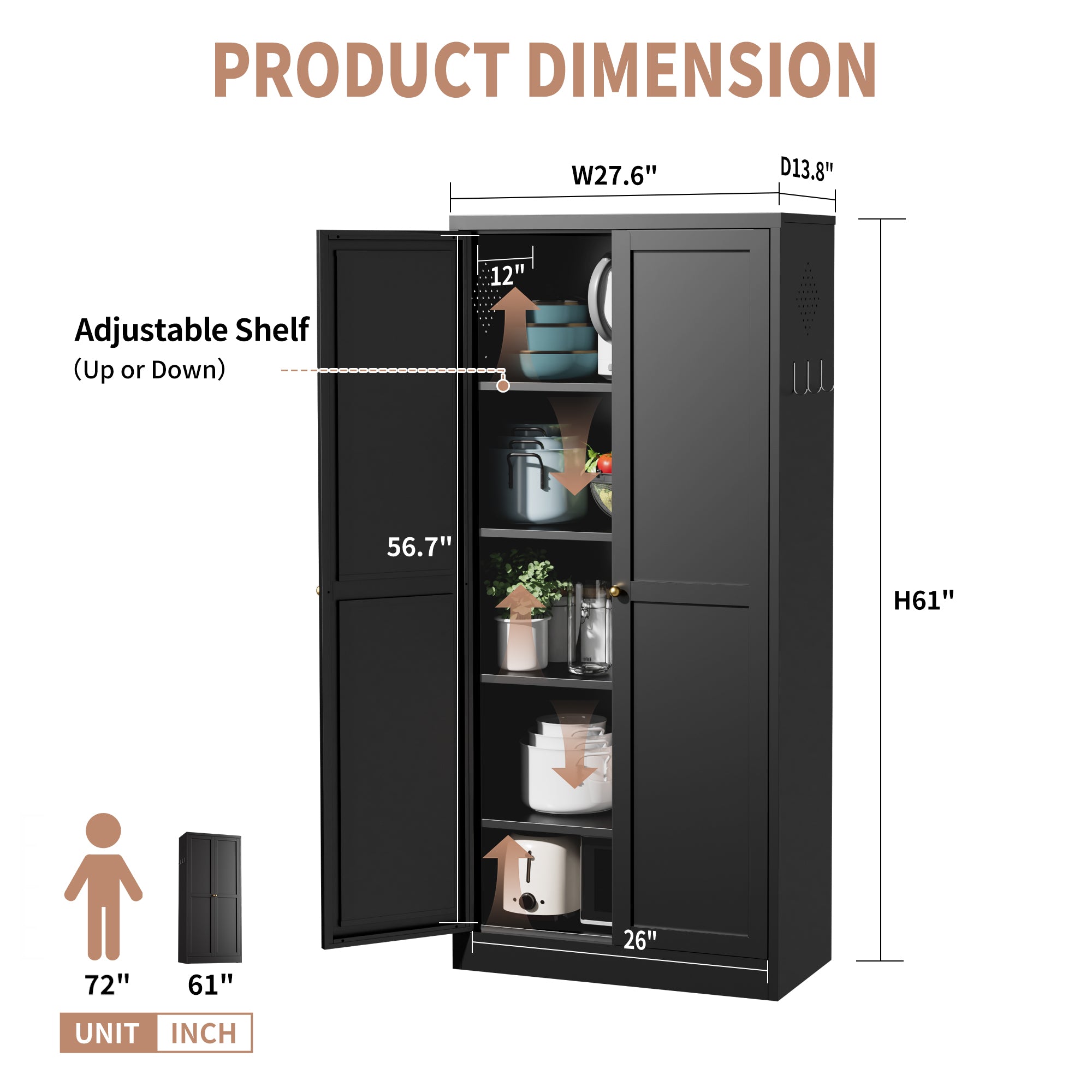61" Heavy-Duty Steel Cabinet