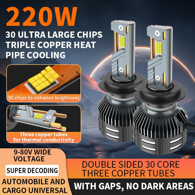 Cross Border Supply Of High Power 220W Car Led Headlights H11H7H4 Led Car Headlights 9005 Decoding Car Lights