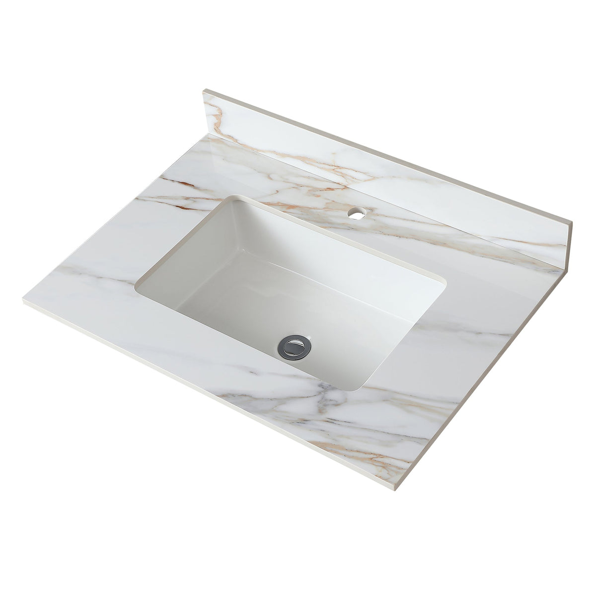 31 Inch Carrara Marble Vanity Top with Undermount Sink