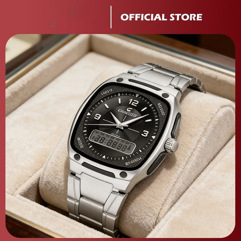 Mens Alloy Quartz Watch With A Steel Bracelet