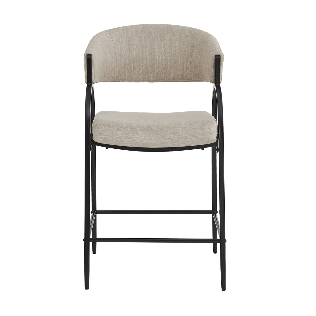 25" Seat Height Modern Fabric Bar Stools with Back