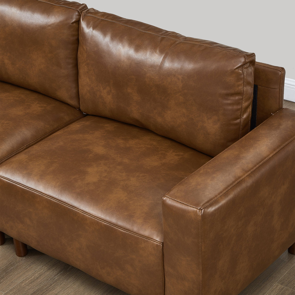 112" Luxury PU Leather Sofa