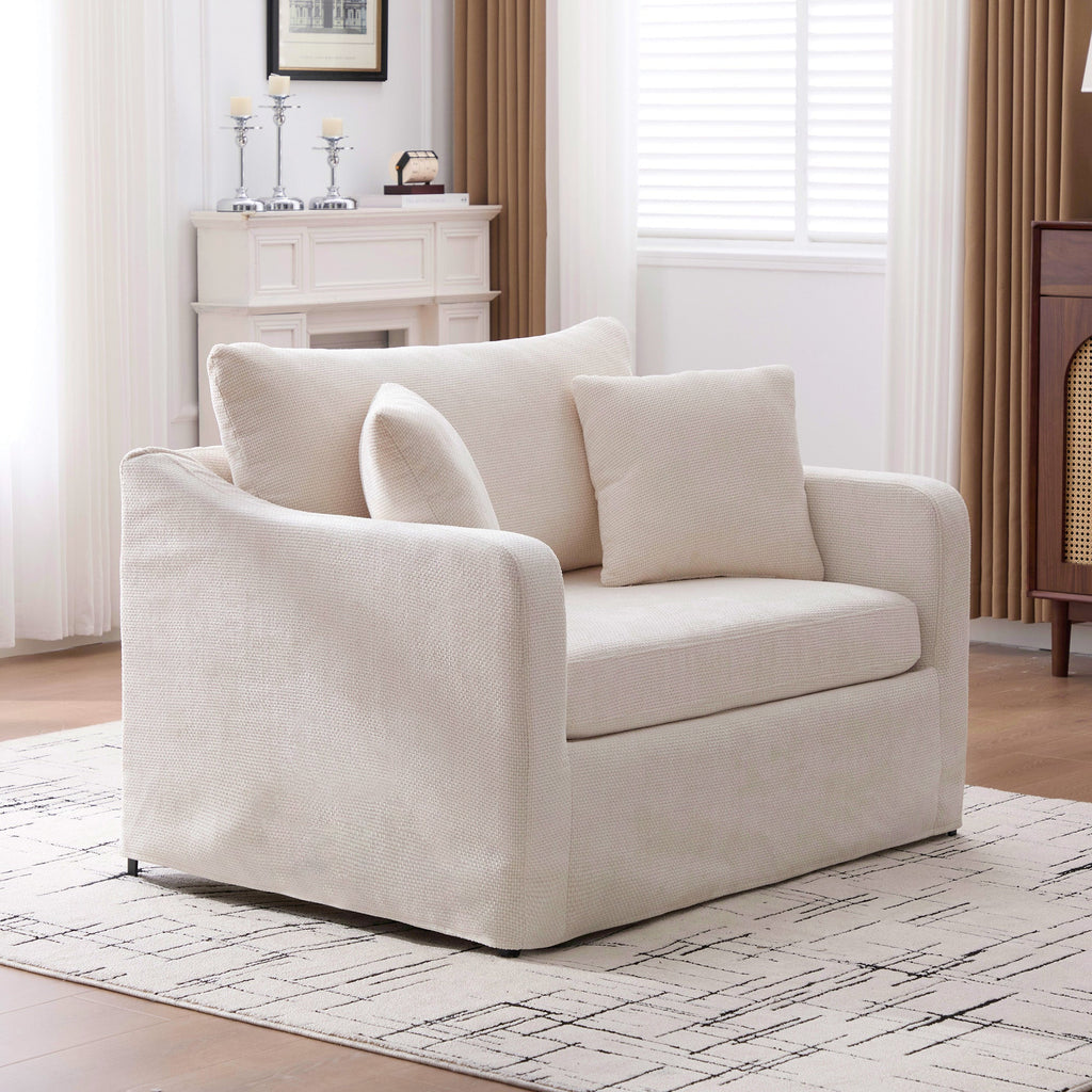 43.9" Wide Modern Upholstered Farmhouse Performance Accent Chair