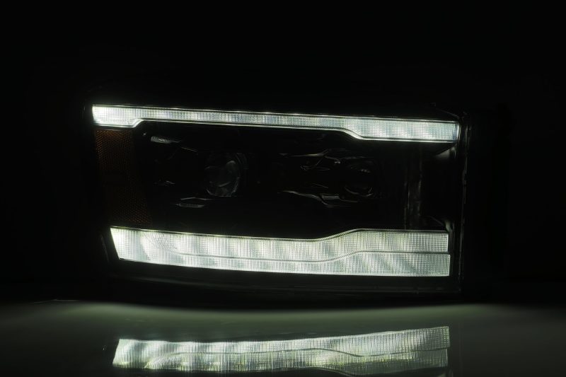 AlphaRex 06-08 Dodge Ram 1500HD LUXX LED Projector Headlights Plank Style Black w/Seq Signal/DRL 880535 *Discontinued