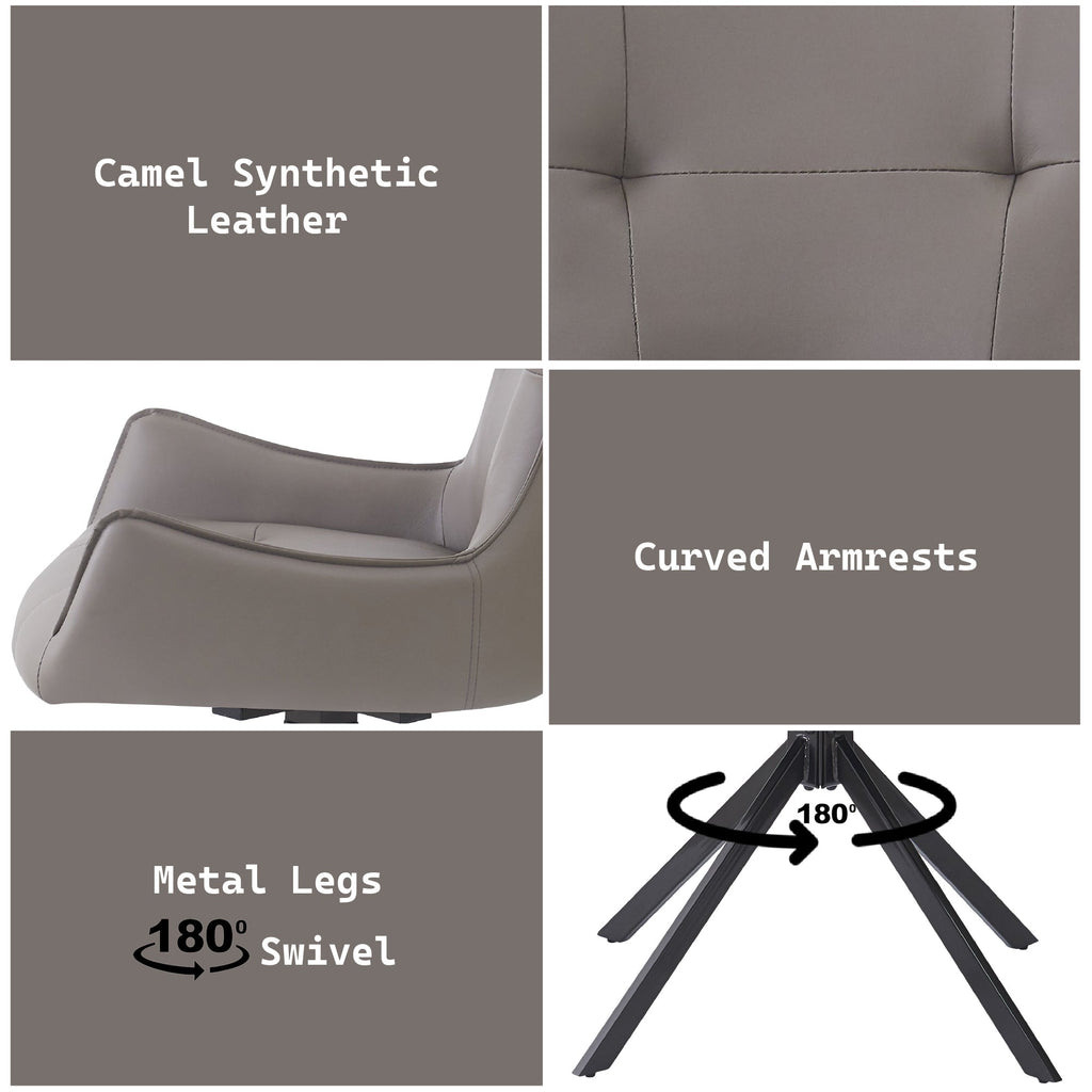 Damita Camel Synthetic Leather Dining Chair