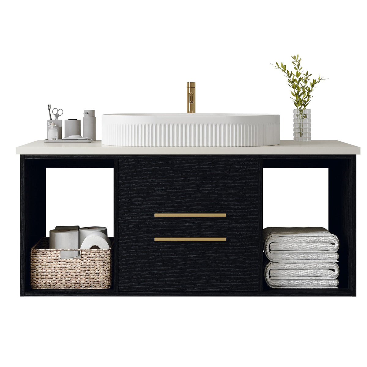 Modern 39.4-In Wall-Mounted Bathroom Vanity